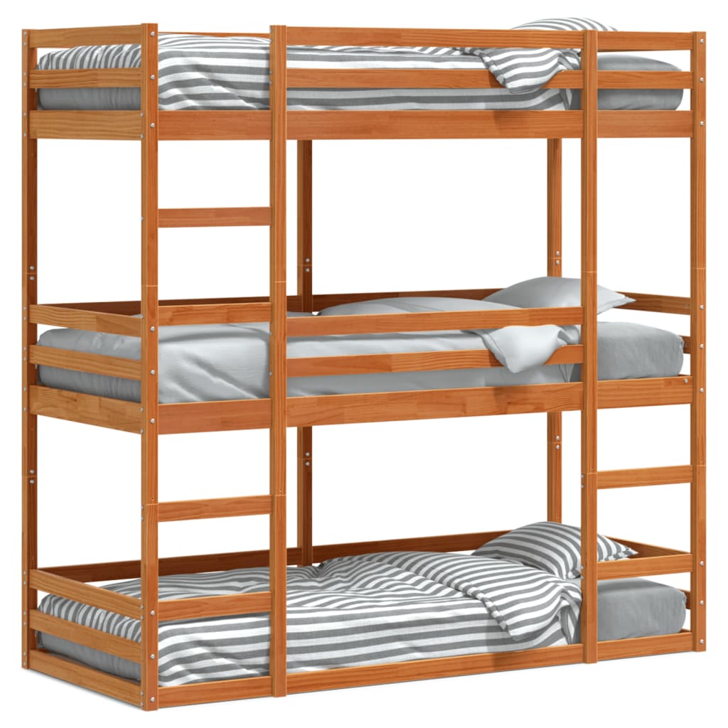 Stapelbed 3-Persoons Massief Grenenhout