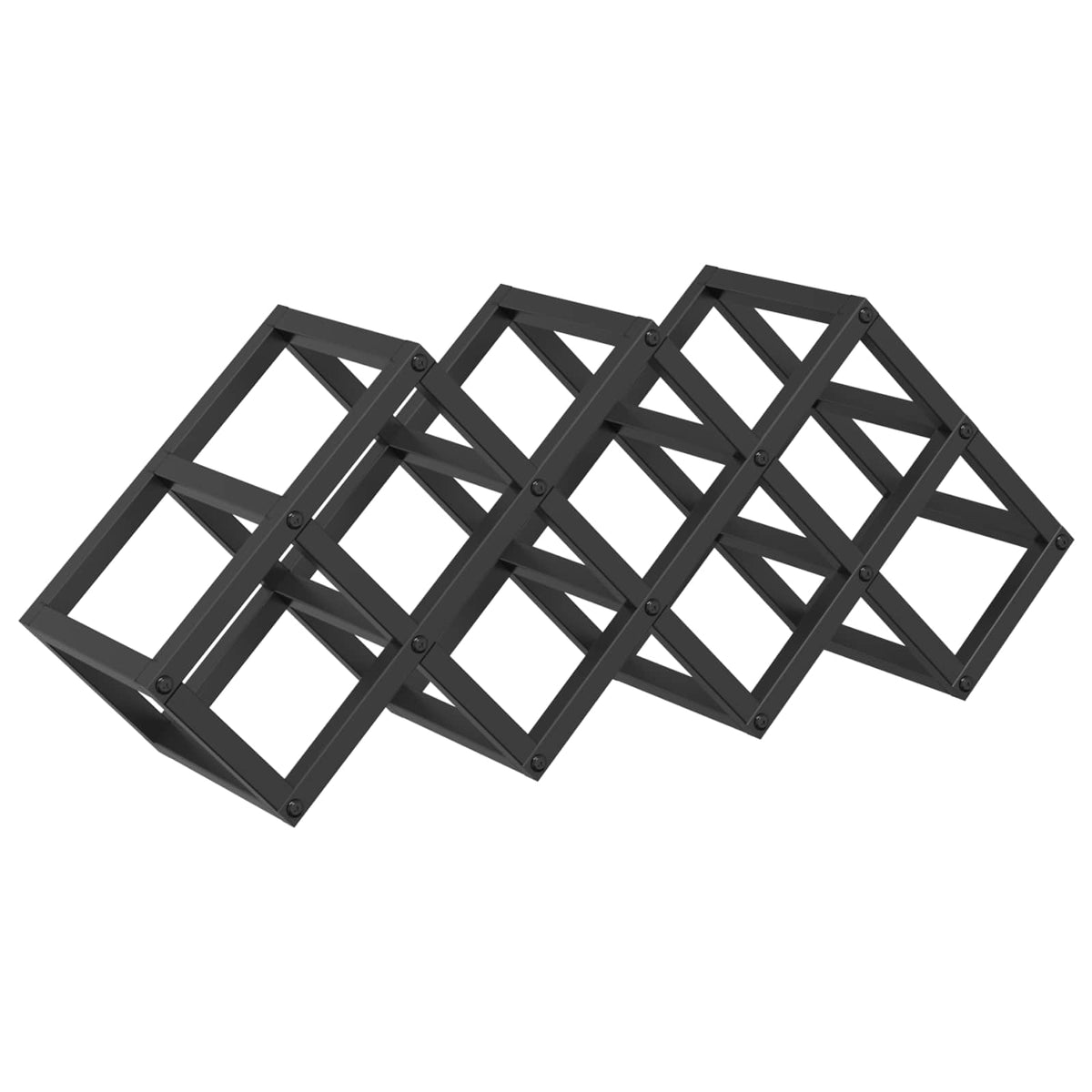 Wijnrek Zwart Eiken 63 X 16,5 X 25 Cm Gepoedercoat Staal
