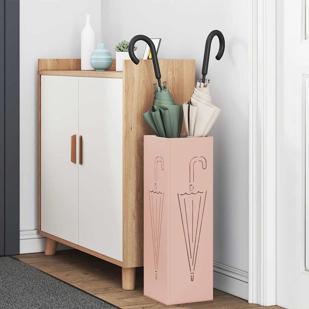 Regen Paraplu Standaard Roze 15,5 X 15,5 X 49 Cm Staal
