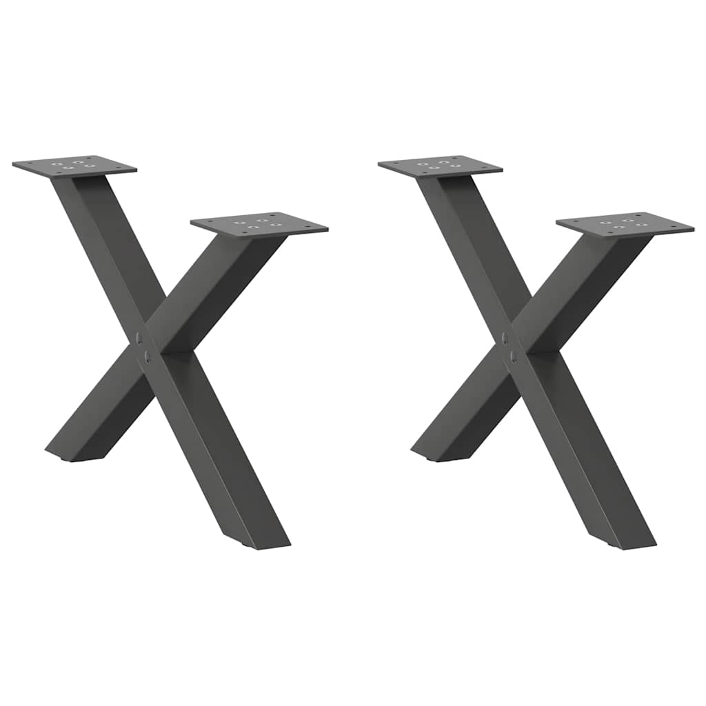 Eettafelpoten X-Vormig 90X(72-73) Cm Staal Antraciet