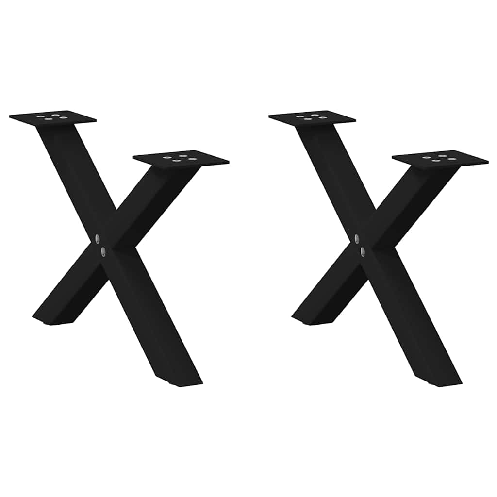 Eettafelpoten X-Vormig 90X(72-73) Cm Staal Zwart