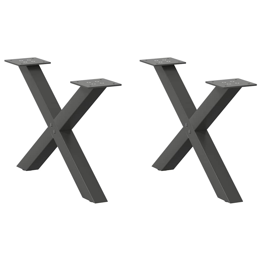 Eettafelpoten X-Vormig 90X(72-73) Cm Staal Antraciet