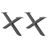 Eettafelpoten X-Vormig 90X(72-73) Cm Staal Antraciet
