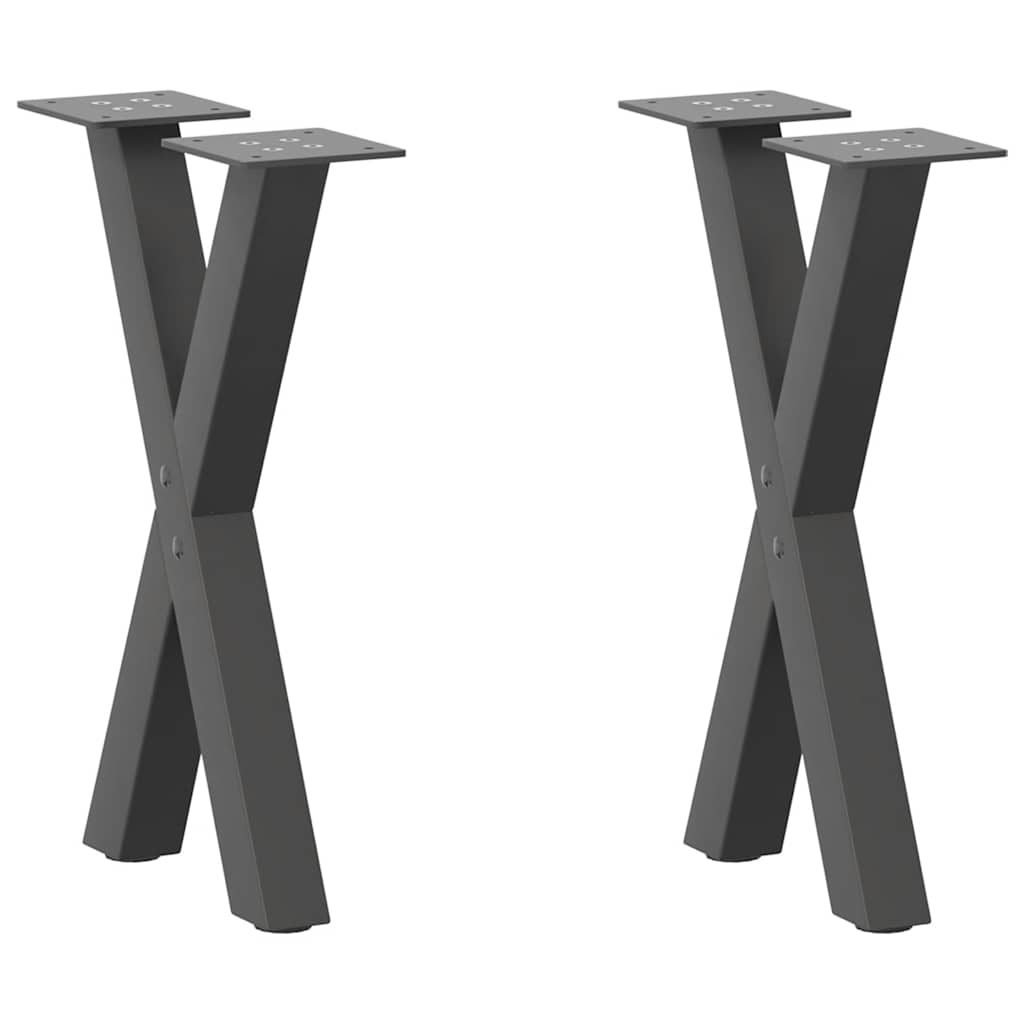 Eettafelpoten X-Vormig 90X(72-73) Cm Staal Antraciet