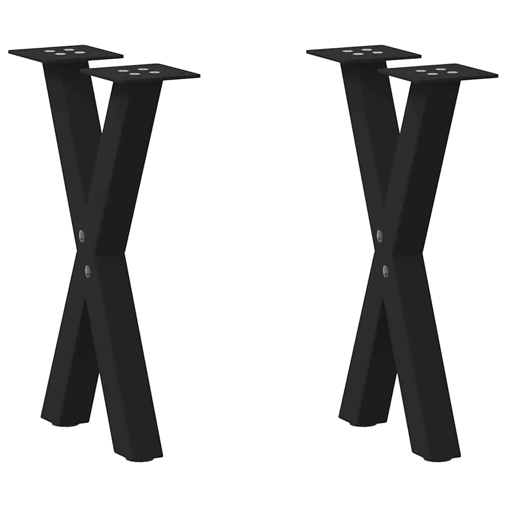 Eettafelpoten X-Vormig 90X(72-73) Cm Staal Zwart