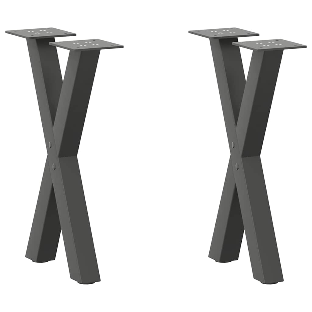 Eettafelpoten X-Vormig 90X(72-73) Cm Staal Antraciet