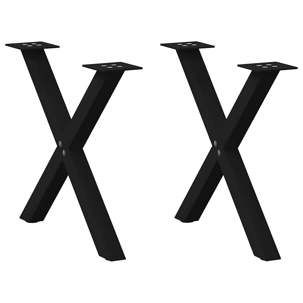 Eettafelpoten X-Vormig 90X(72-73) Cm Staal Zwart