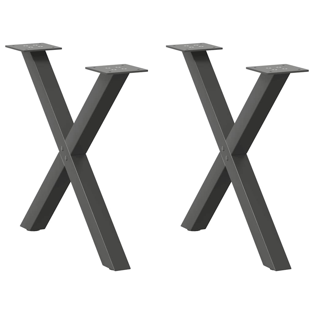 Eettafelpoten X-Vormig 90X(72-73) Cm Staal Antraciet