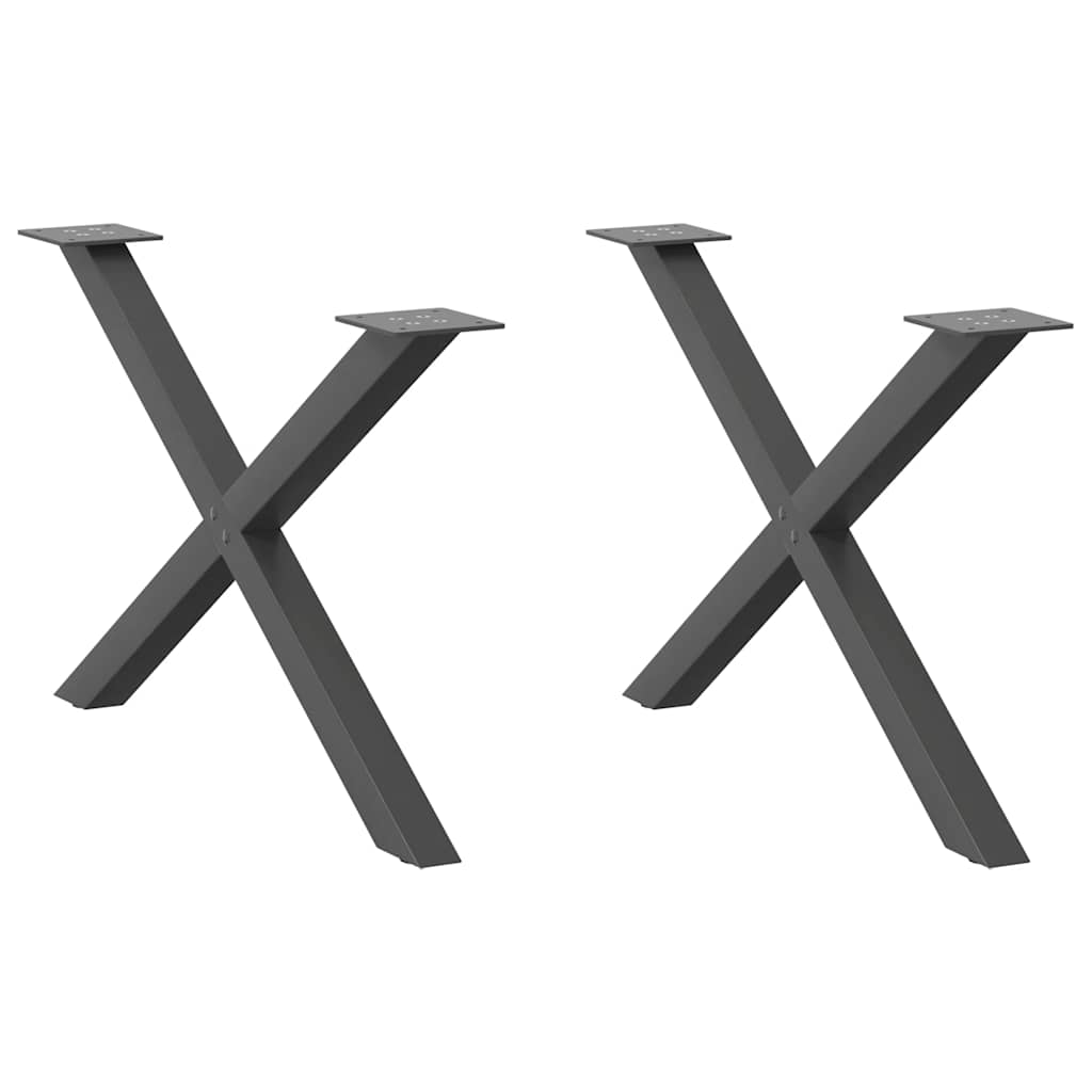 Eettafelpoten X-Vormig 90X(72-73) Cm Staal Antraciet