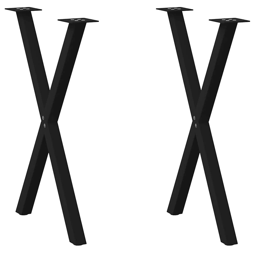 Eettafelpoten X-Vormig 90X(72-73) Cm Staal Zwart