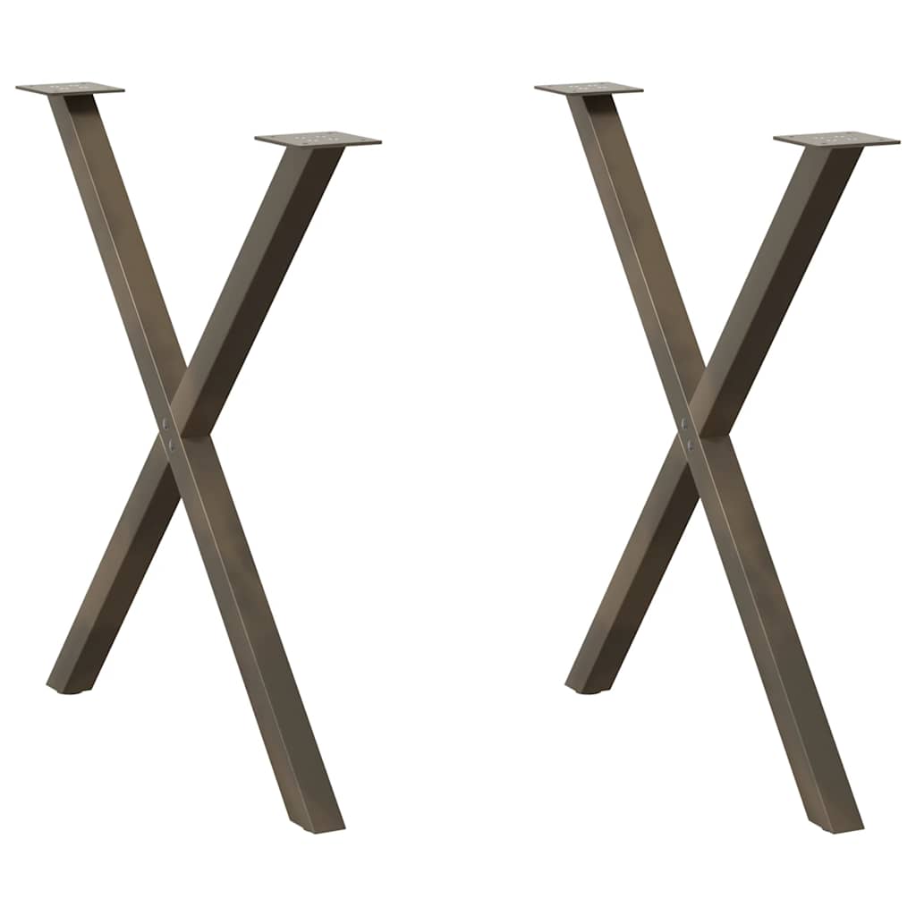 Eettafelpoten X-Vormig 70X(72-73) Cm Staal Naturel