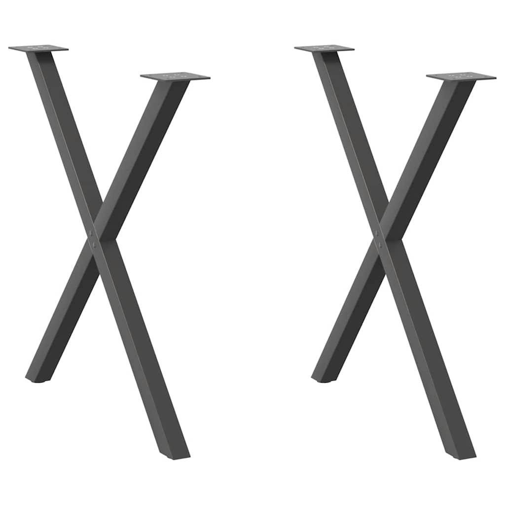 Eettafelpoten X-Vormig 90X(72-73) Cm Staal Antraciet
