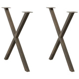 Eettafelpoten X-Vormig 70X(72-73) Cm Staal Naturel