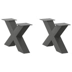 Eettafelpoten X-Vormig 90X(72-73) Cm Staal Antraciet