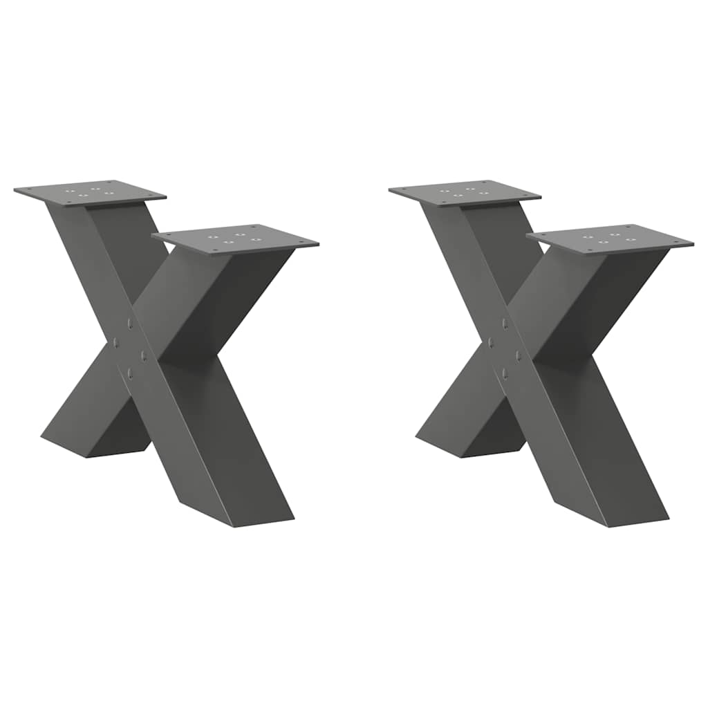 Eettafelpoten X-Vormig 90X(72-73) Cm Staal Antraciet