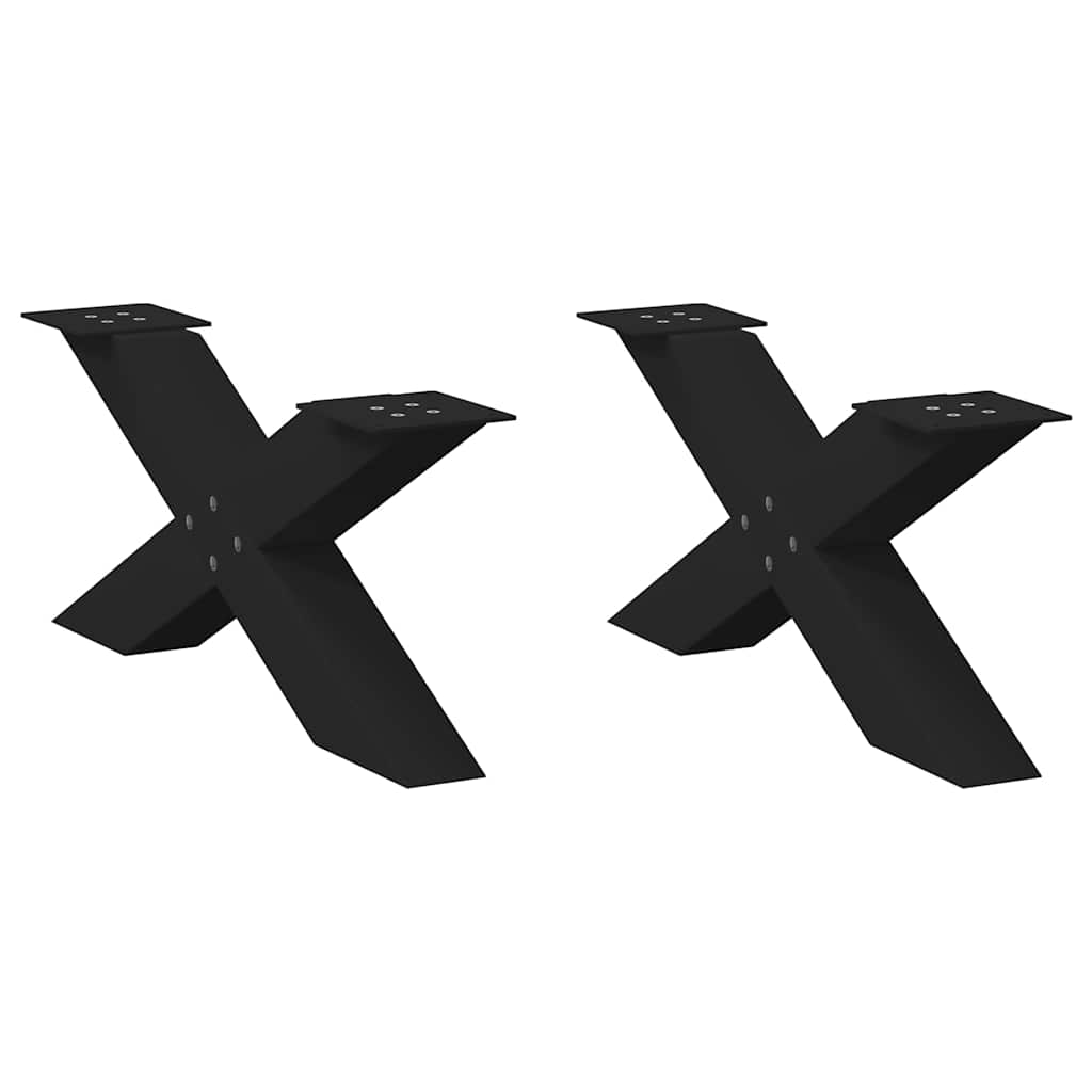 Eettafelpoten X-Vormig 90X(72-73) Cm Staal Zwart