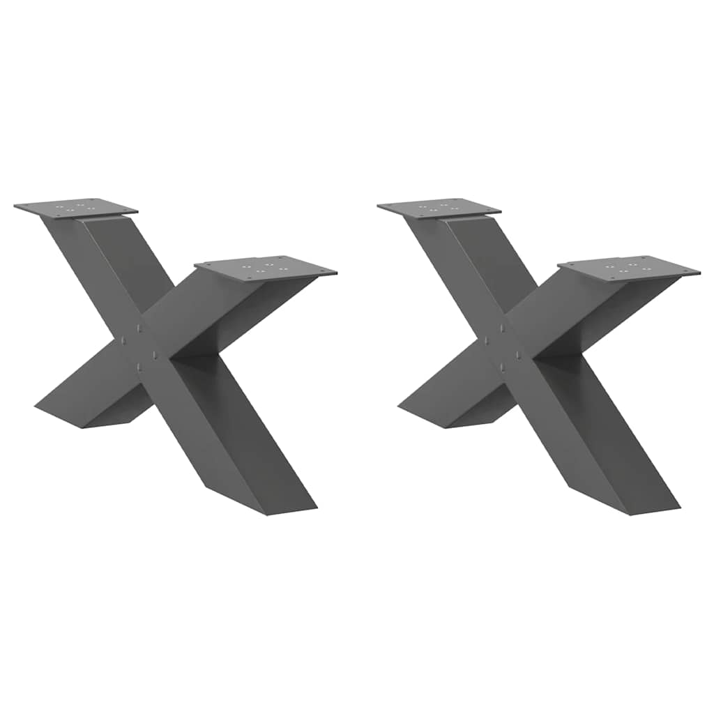 Eettafelpoten X-Vormig 90X(72-73) Cm Staal Antraciet