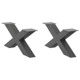 Eettafelpoten X-Vormig 90X(72-73) Cm Staal Antraciet