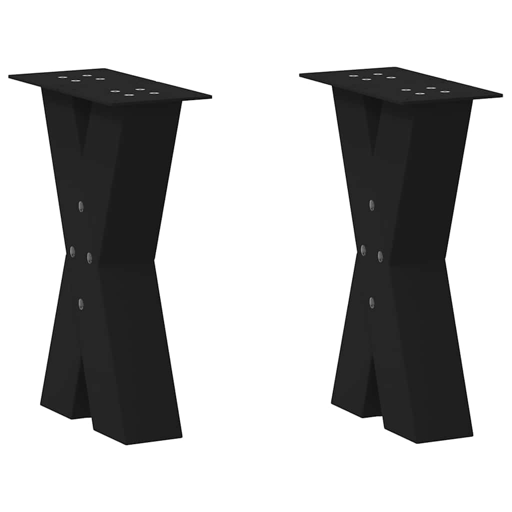 Eettafelpoten X-Vormig 90X(72-73) Cm Staal Zwart