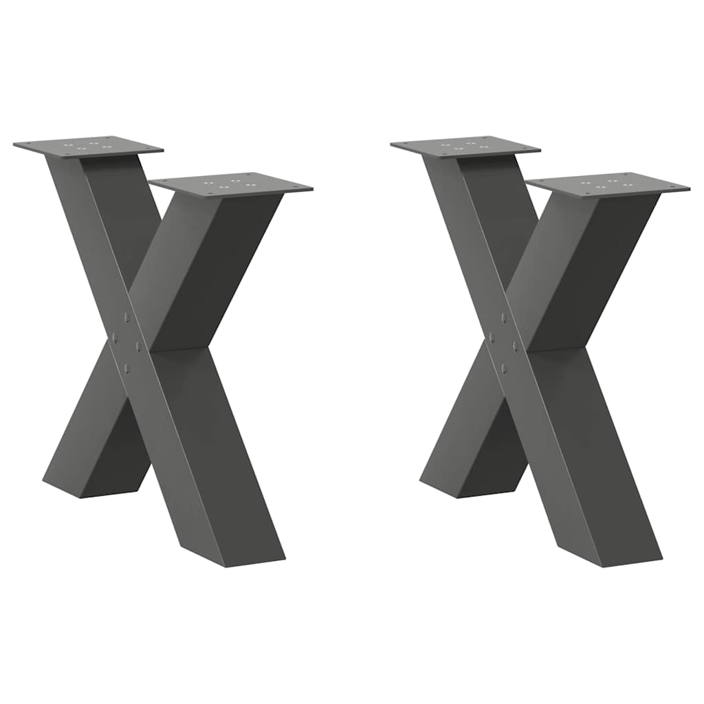 Eettafelpoten X-Vormig 90X(72-73) Cm Staal Antraciet