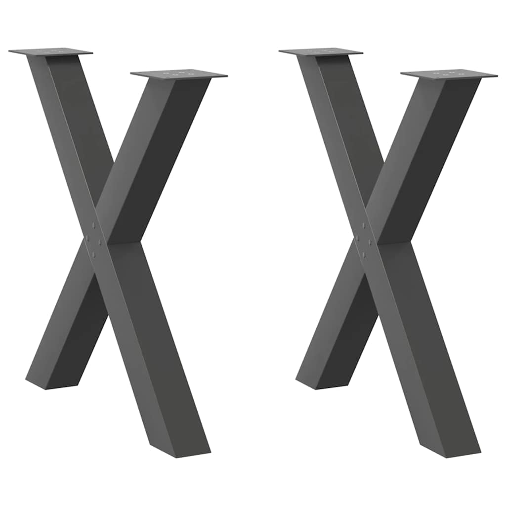 Eettafelpoten X-Vormig 90X(72-73) Cm Staal Antraciet