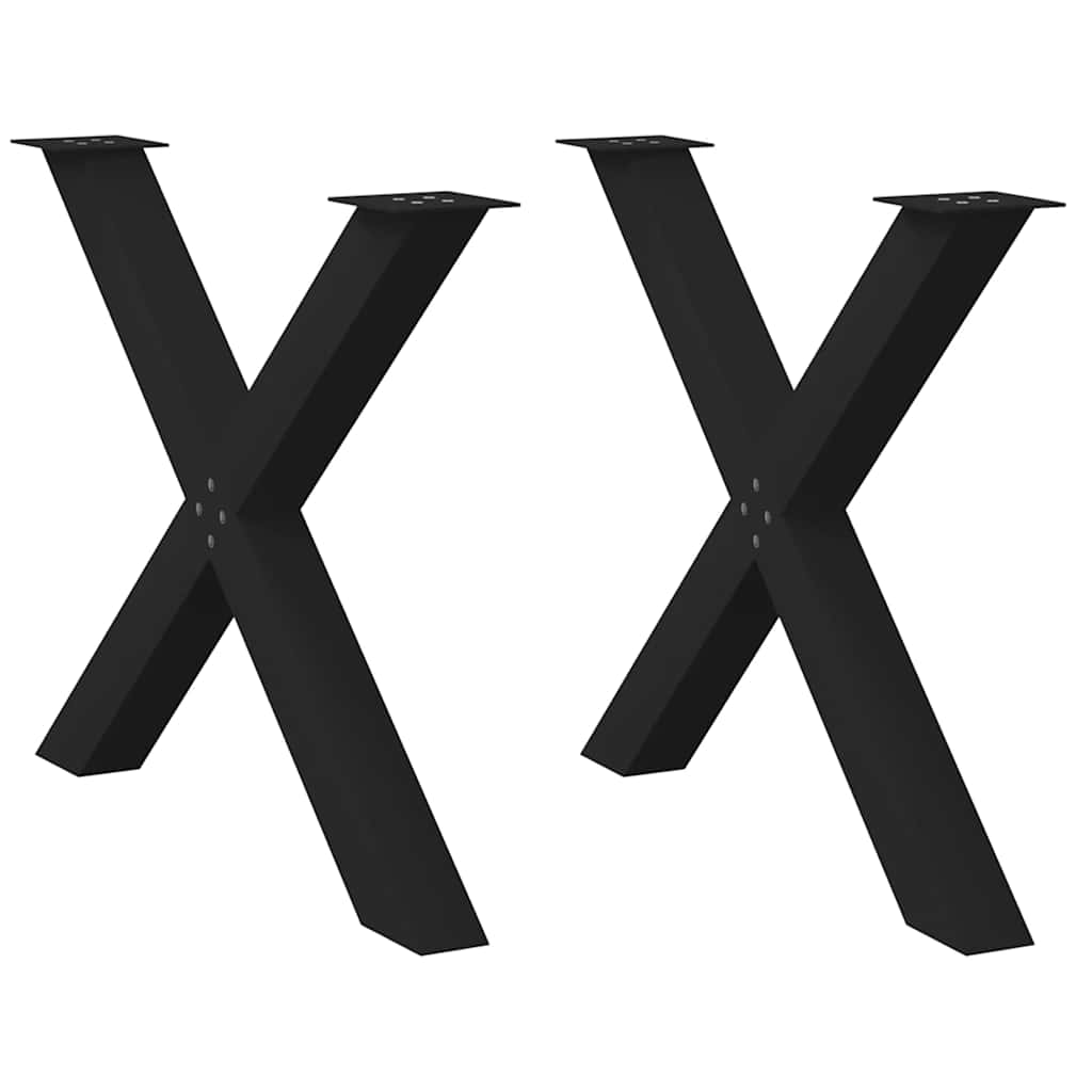 Eettafelpoten X-Vormig 90X(72-73) Cm Staal Zwart