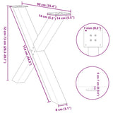Eettafelpoten X-Vormig 90X(72-73) Cm Staal Zwart