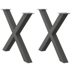Eettafelpoten X-Vormig 90X(72-73) Cm Staal Antraciet