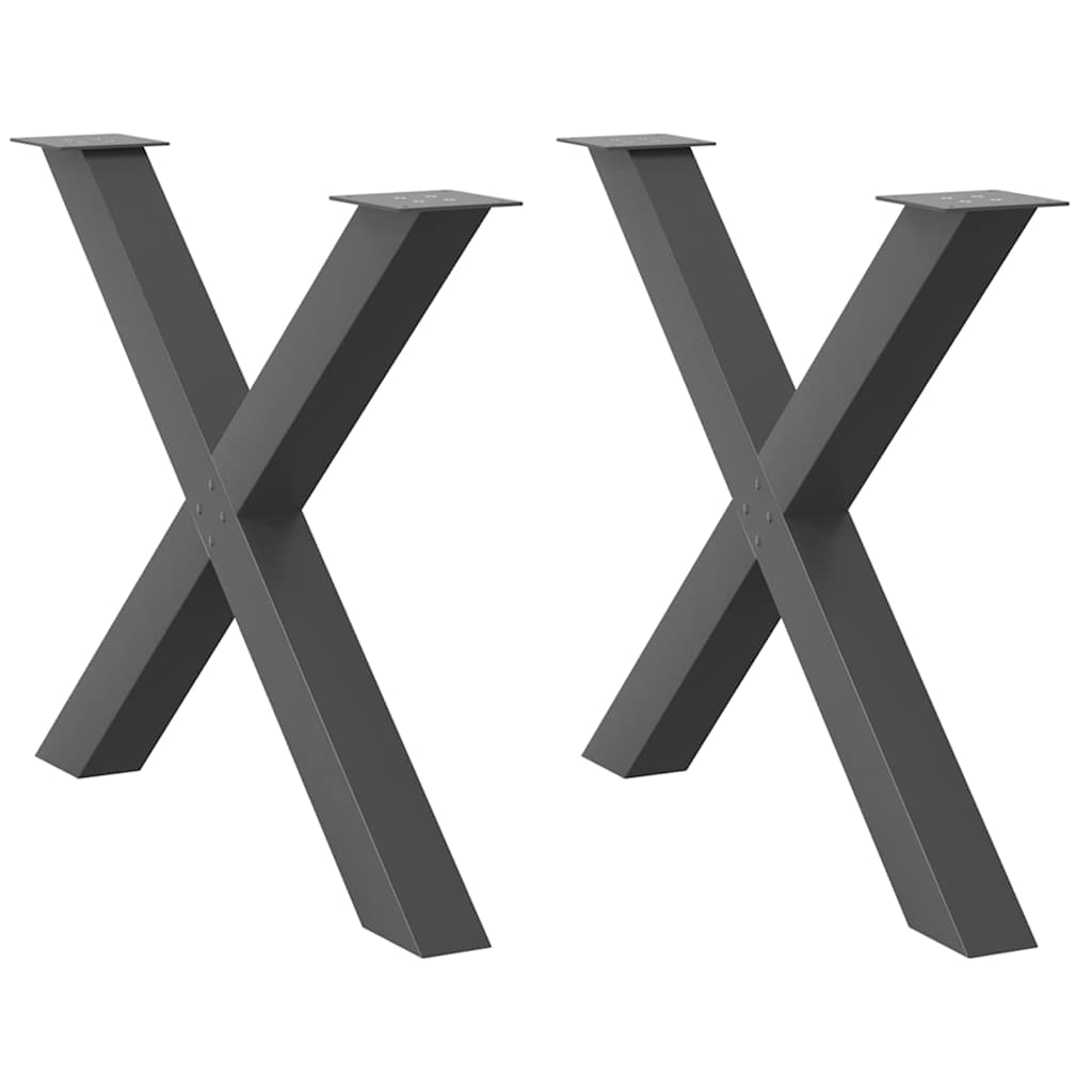 Eettafelpoten X-Vormig 90X(72-73) Cm Staal Antraciet