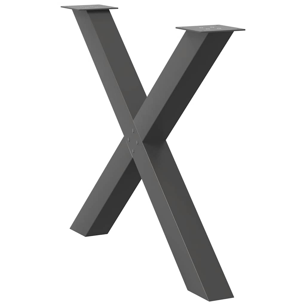 Eettafelpoten X-Vormig 90X(72-73) Cm Staal Antraciet