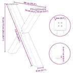 Eettafelpoten X-Vormig 90X(72-73) Cm Staal Antraciet