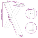 Eettafelpoten X-Vormig 90X(72-73) Cm Staal Antraciet