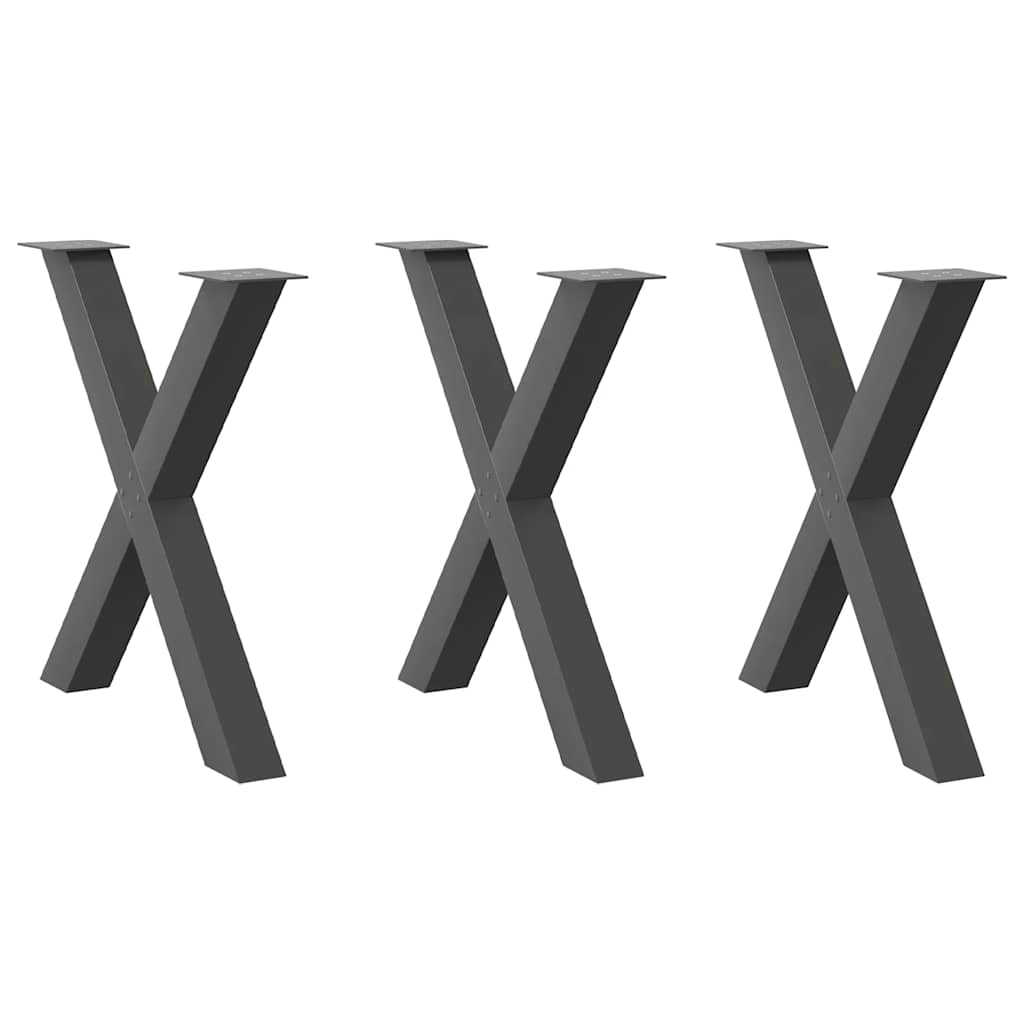 Eettafelpoten X-Vormig 90X(72-73) Cm Staal Antraciet