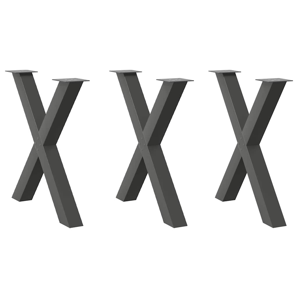 Eettafelpoten X-Vormig 90X(72-73) Cm Staal Antraciet