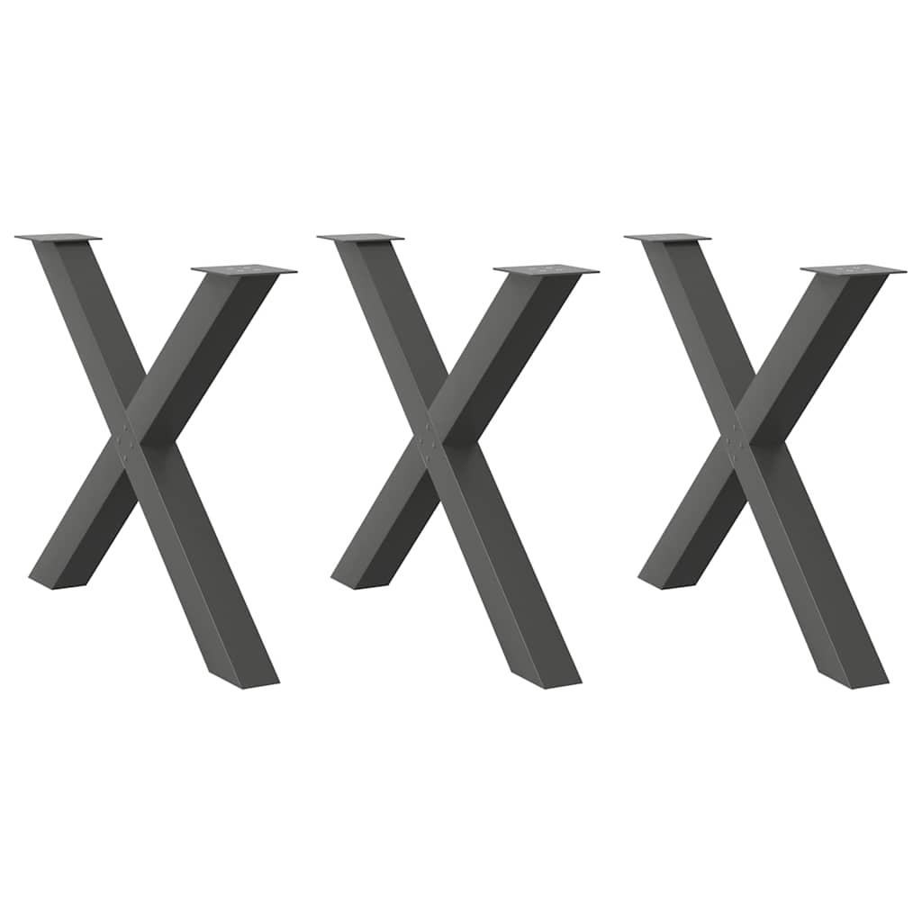 Eettafelpoten X-Vormig 90X(72-73) Cm Staal Antraciet