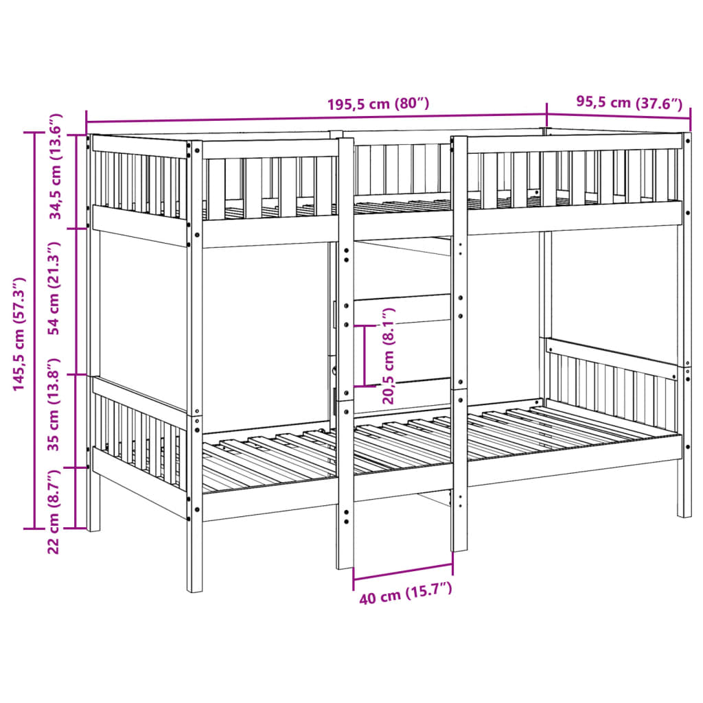 Stapelbed Massief Grenenhout