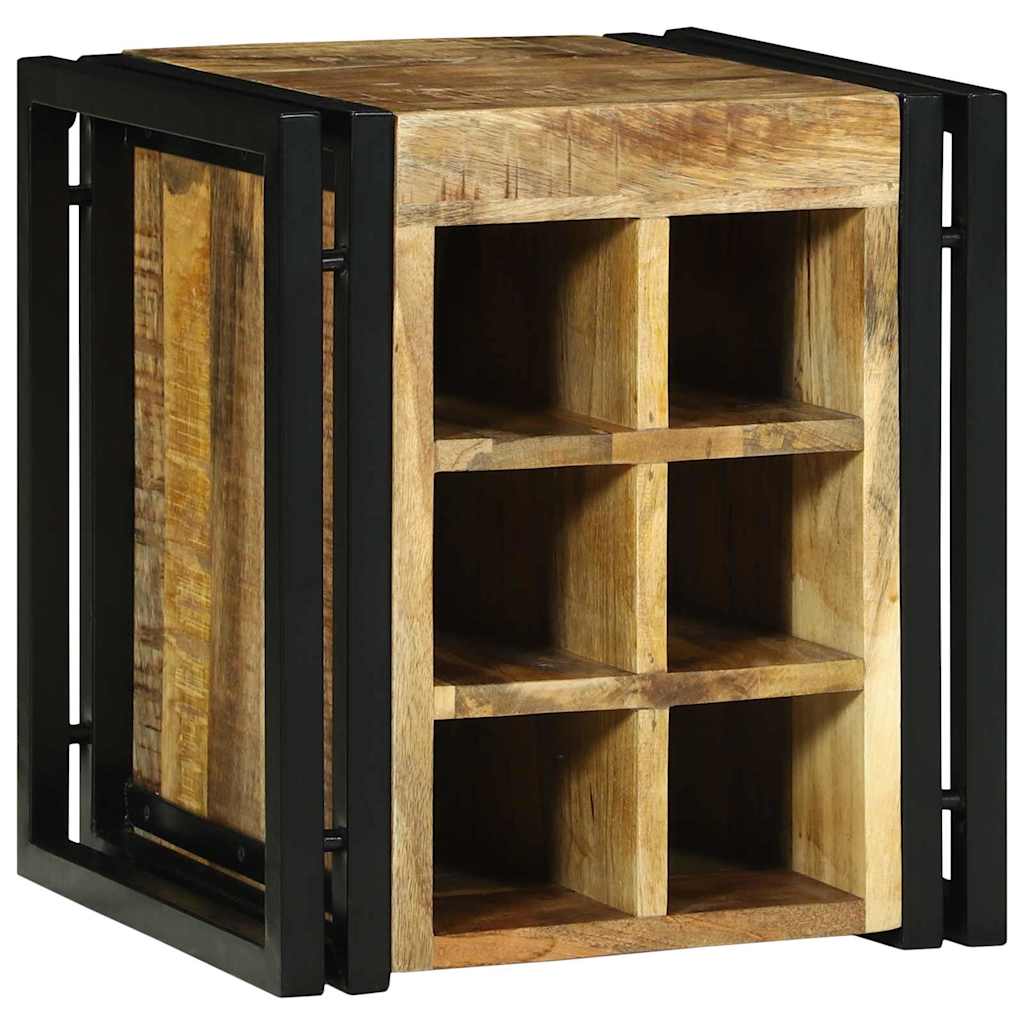 Wijnrek Bruin En Zwart 35 X 35 X 39 Cm Massief Mango Hout
