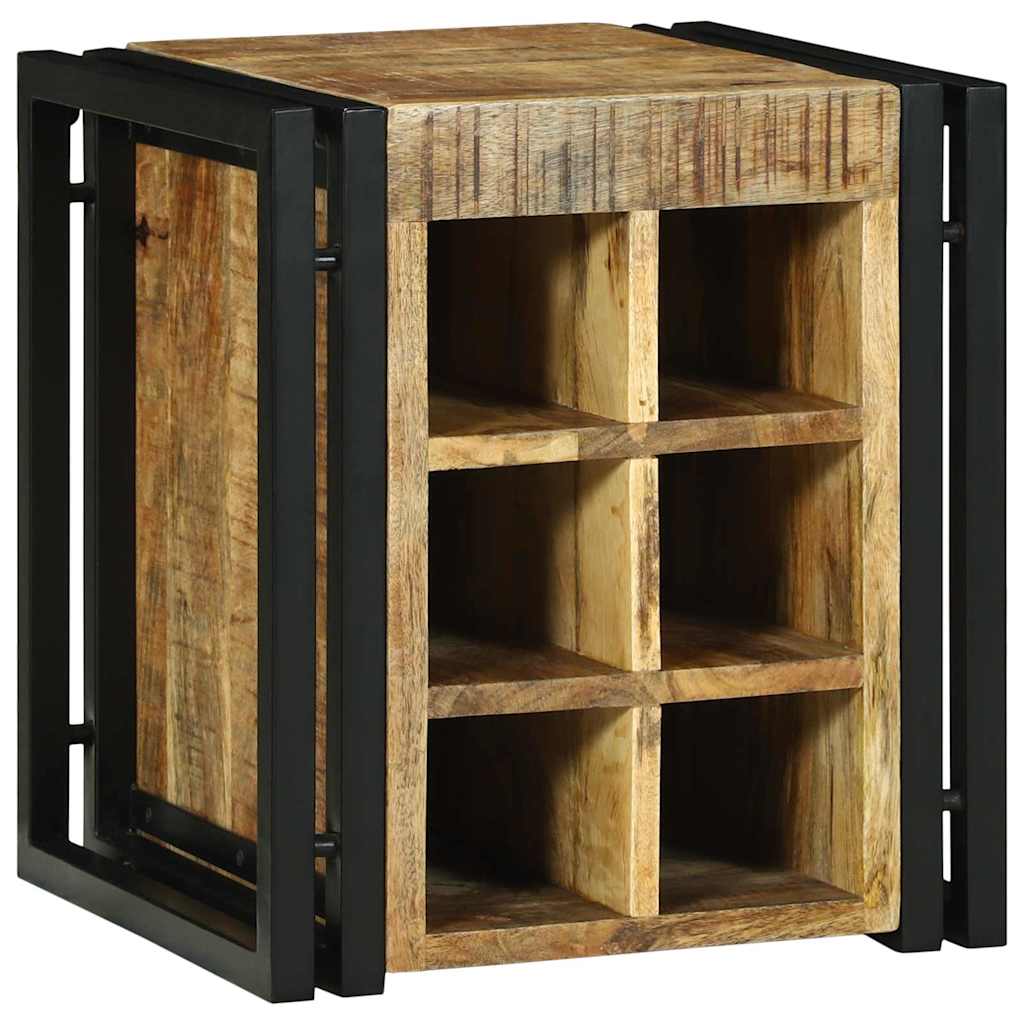 Wijnrek Bruin En Zwart 35 X 35 X 39 Cm Massief Mango Hout
