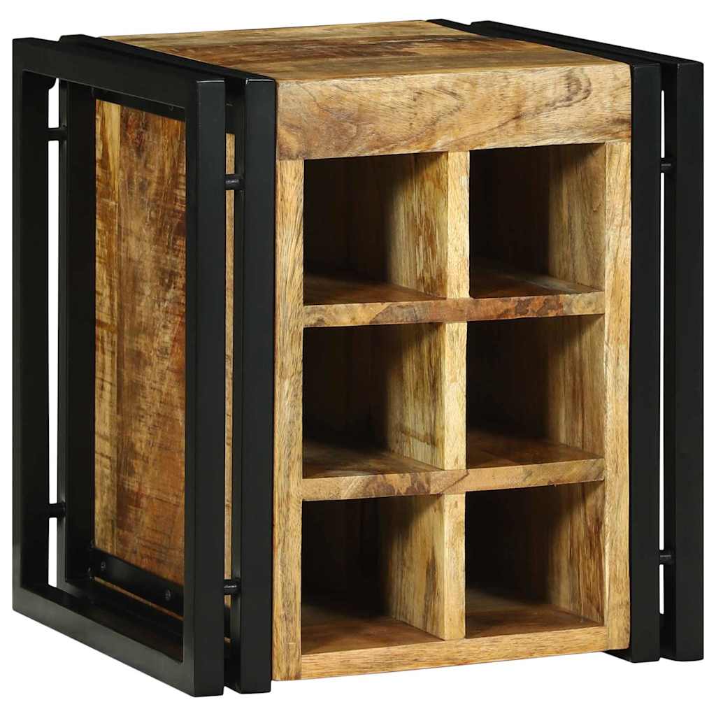 Wijnrek Bruin En Zwart 35 X 35 X 39 Cm Massief Mango Hout