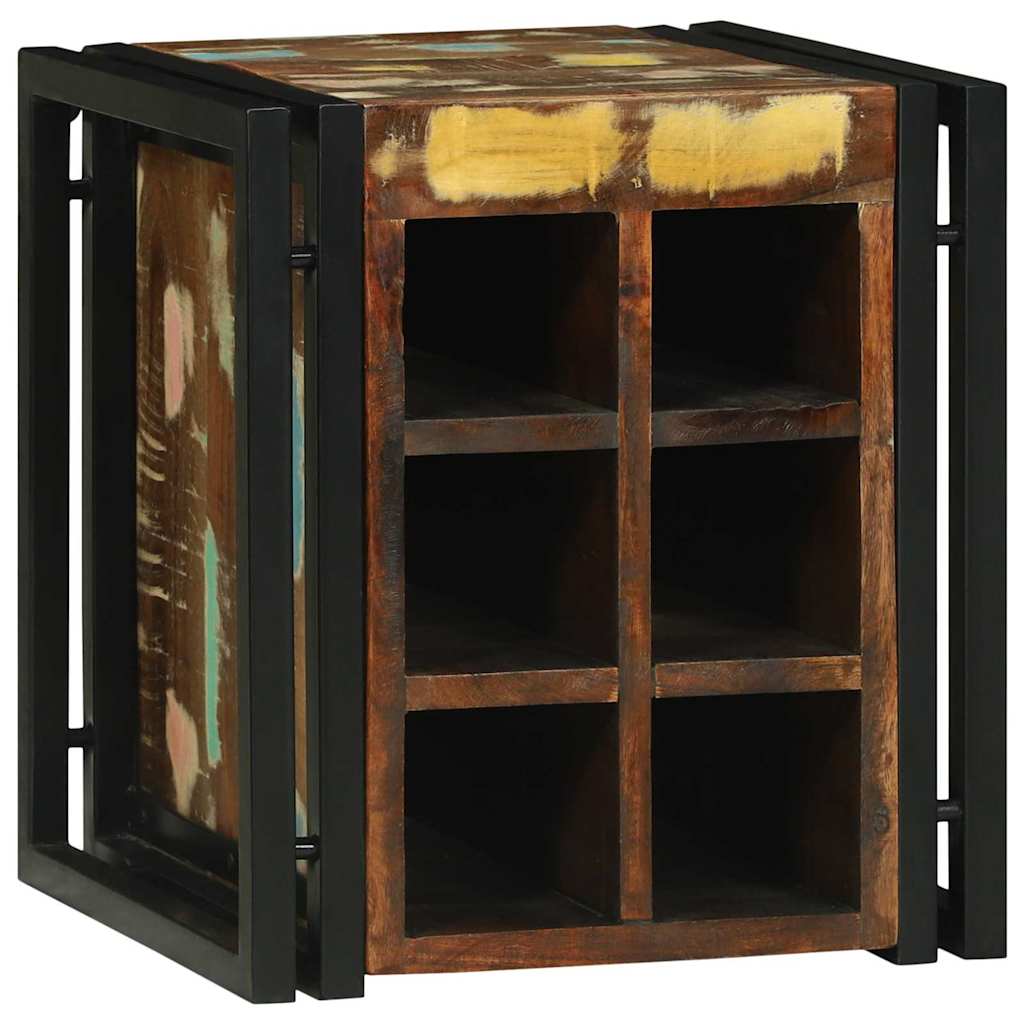 Wijnrek Bruin En Zwart 35 X 35 X 39 Cm Massief Mango Hout