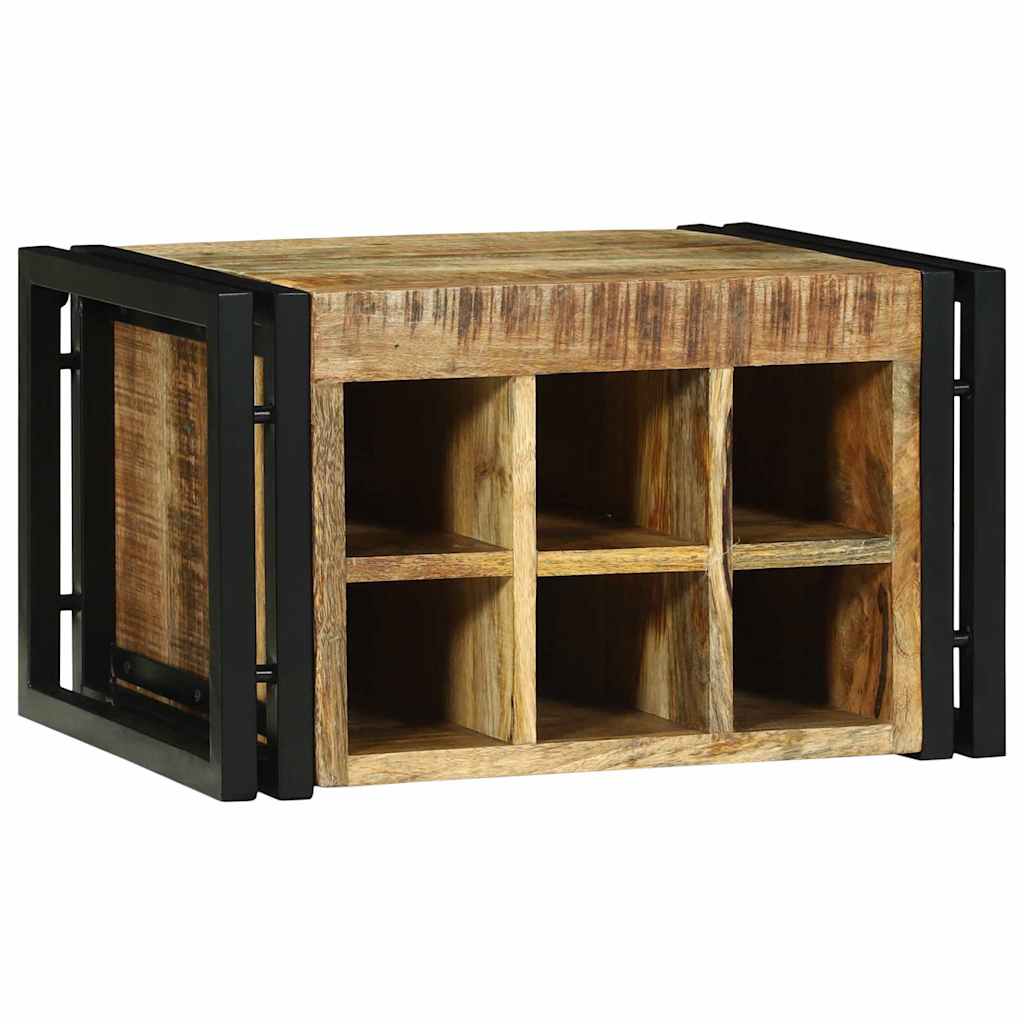 Wijnrek Bruin En Zwart 35 X 35 X 39 Cm Massief Mango Hout