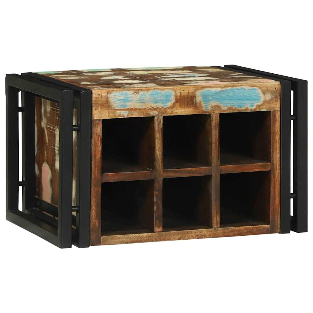 Wijnrek Bruin En Zwart 35 X 35 X 39 Cm Massief Mango Hout