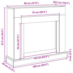 Haardombouw 100X30X87,5 Cm Bewerkt Hout