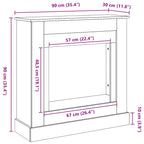 Haardombouw 90X30X90 Cm Bewerkt Hout Kleurig