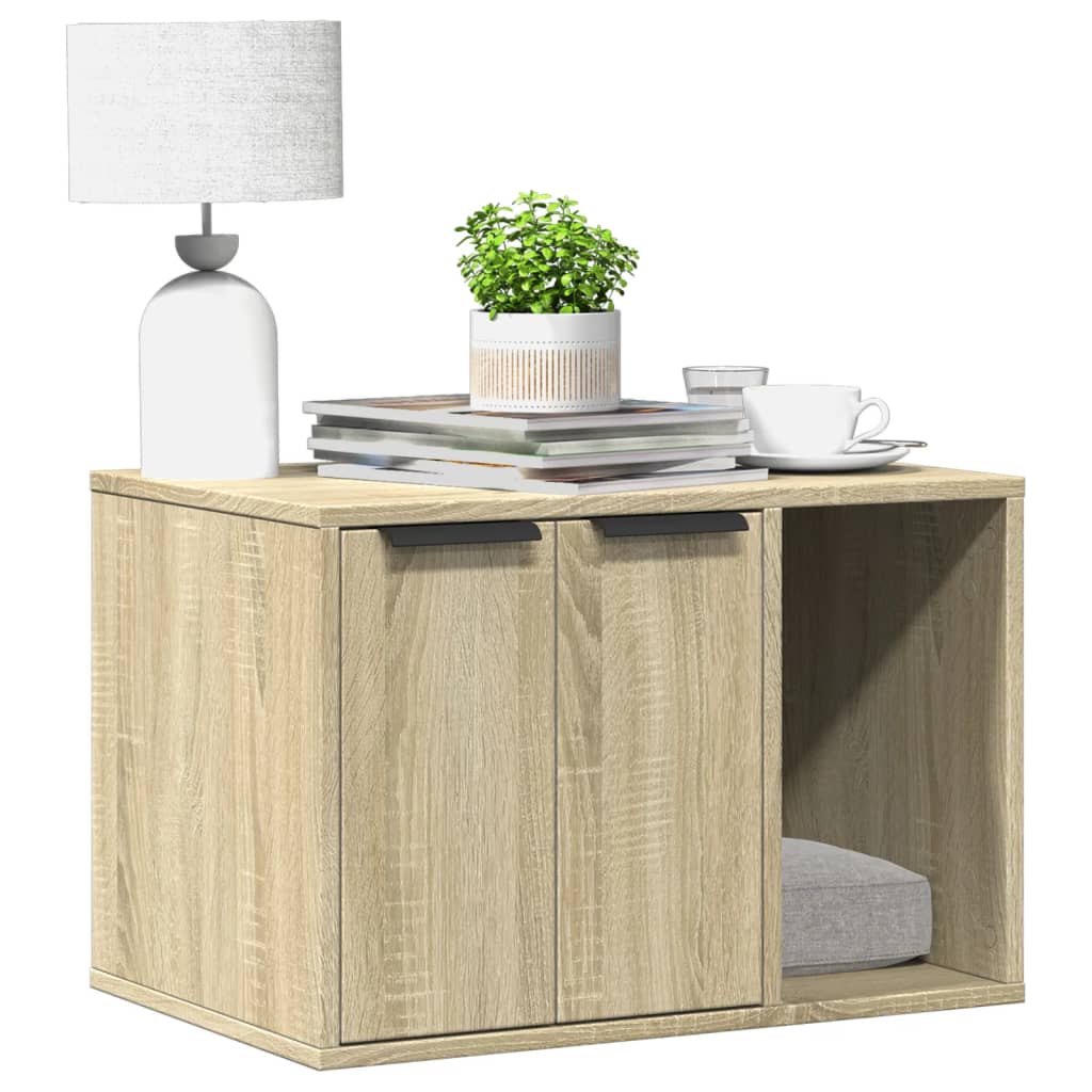Kattenbakkast Bewerkt Hout Kleurig