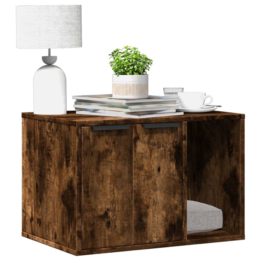 Kattenbakkast Bewerkt Hout Kleurig