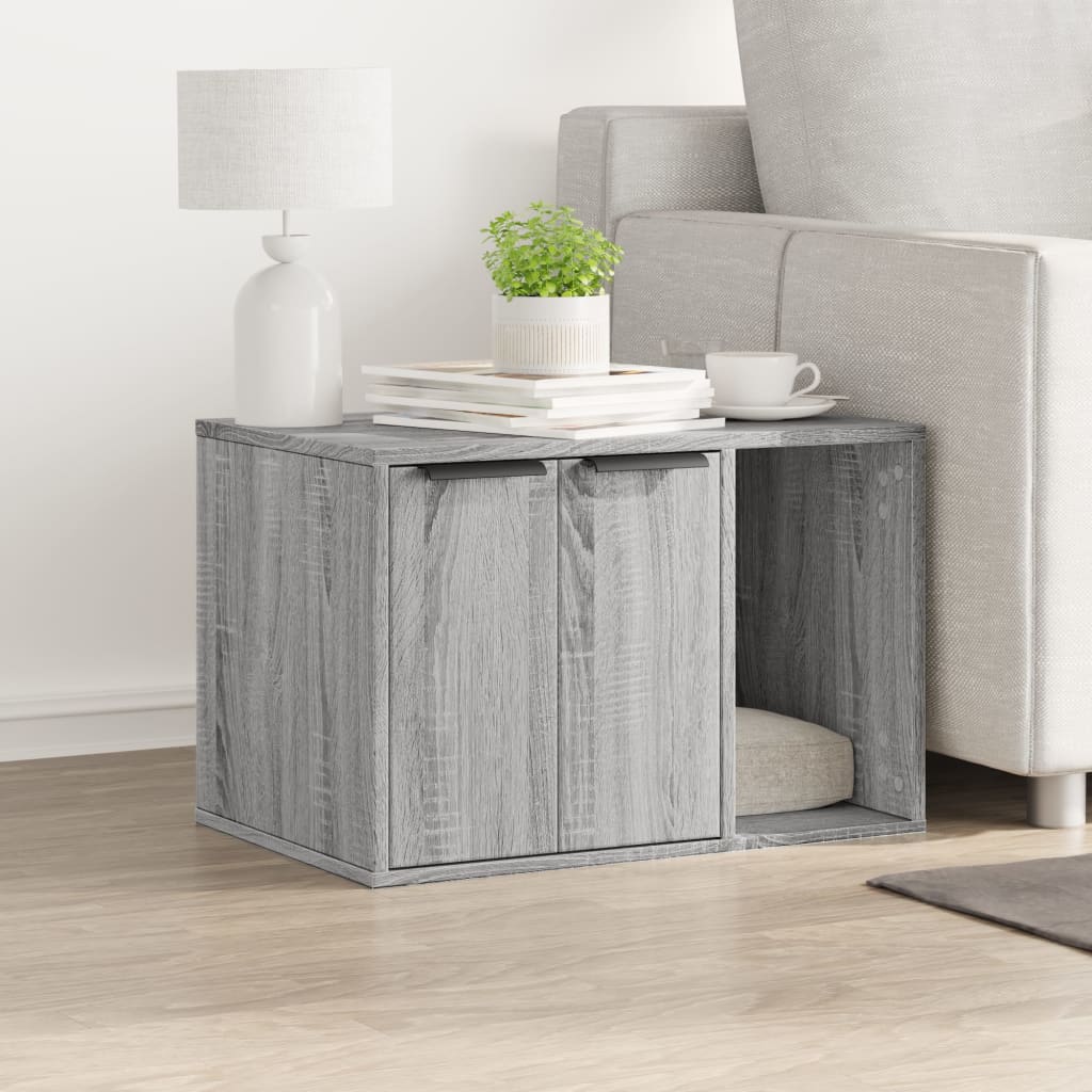 Kattenbakkast Bewerkt Hout Eikenkleur