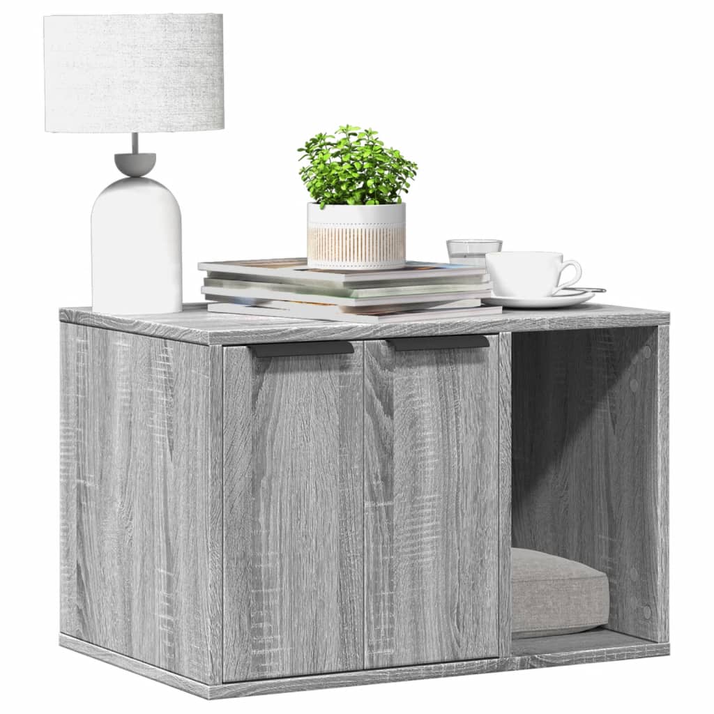 Kattenbakkast Bewerkt Hout Eikenkleur