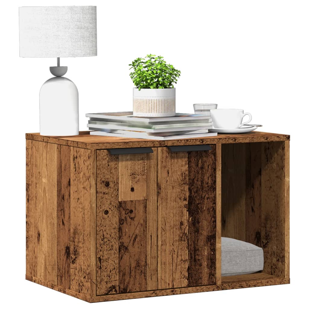 Kattenbakkast Bewerkt Hout Kleurig