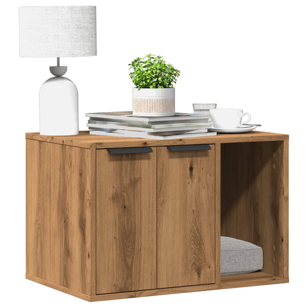 Kattenbakkast Bewerkt Hout Kleurig